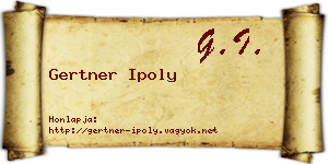 Gertner Ipoly névjegykártya